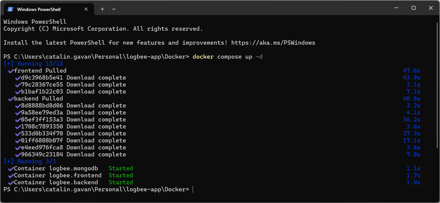 docker compose up