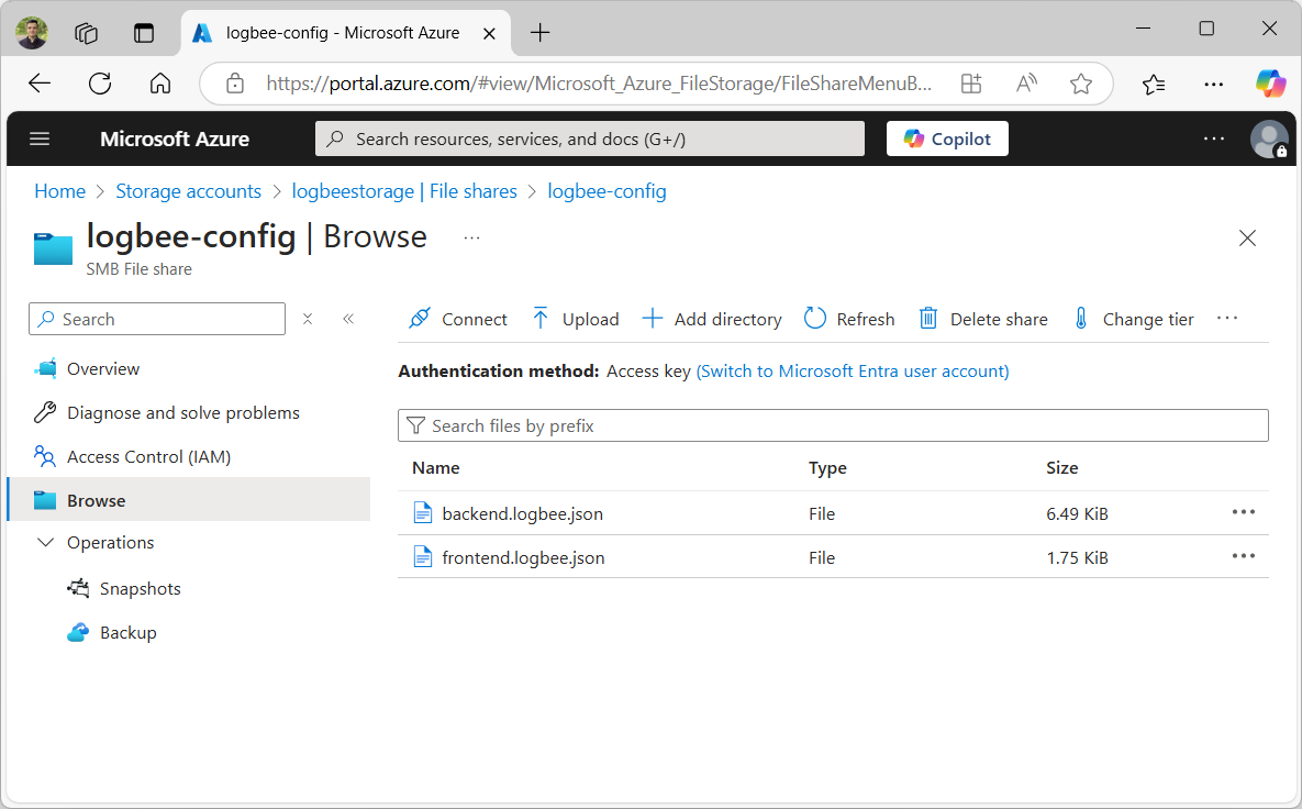 logbee-config file share